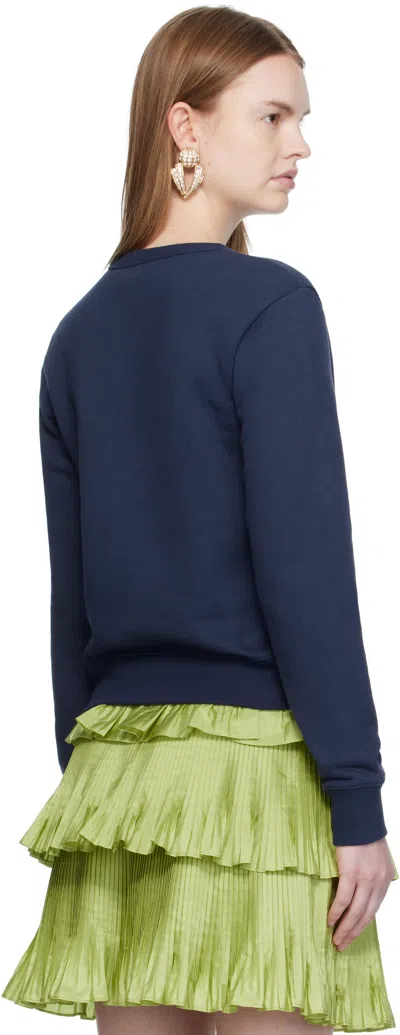 Valentino Dog Design Cotton Sweatshirt In Blue