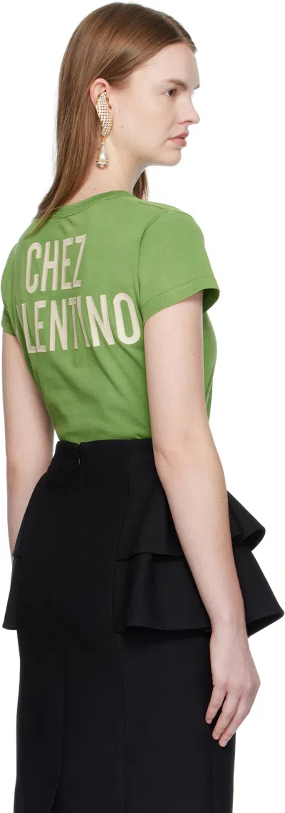 Valentino Panther Lady T-shirt In Green