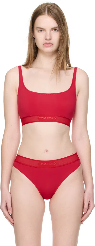 Tom Ford Red Signature Bralette In Red