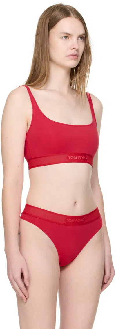 Tom Ford Red Signature Bralette In Red