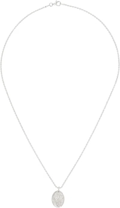 Bleue Burnham Antique Rose Pendant Necklace In Silver