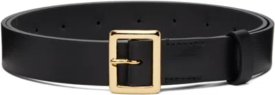 Auralee Black Square Buckle Belt In Black