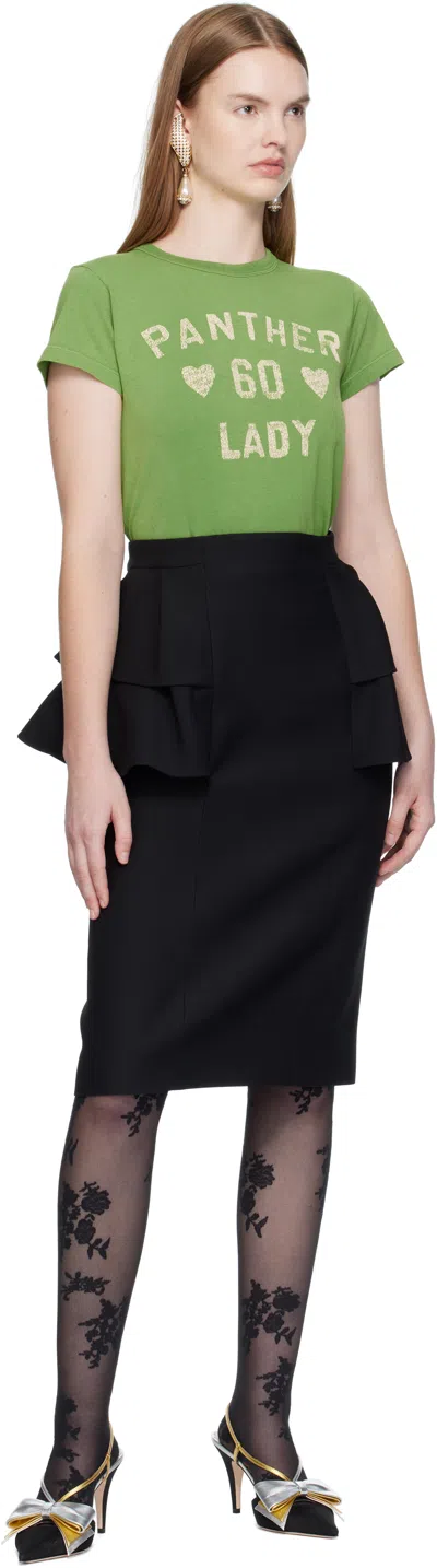 Valentino Black Skirt With Ruffles On The Sides In Black