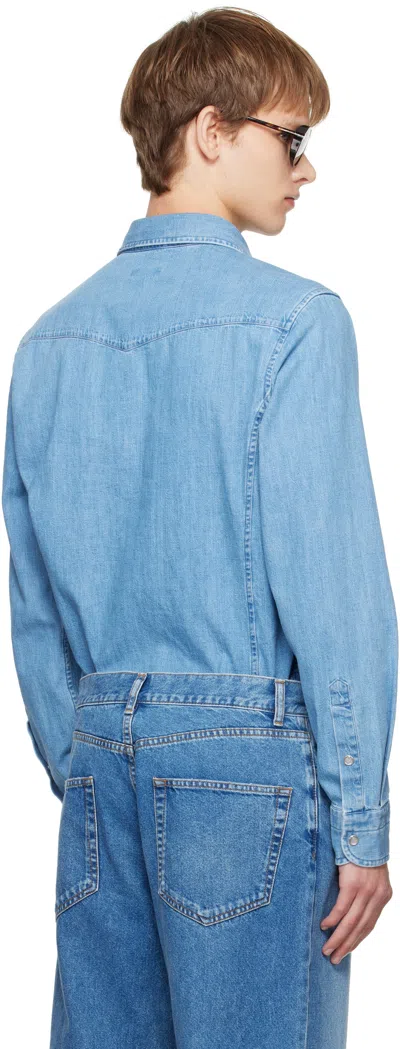 Tom Ford Cotton Denim Shirt In Blue