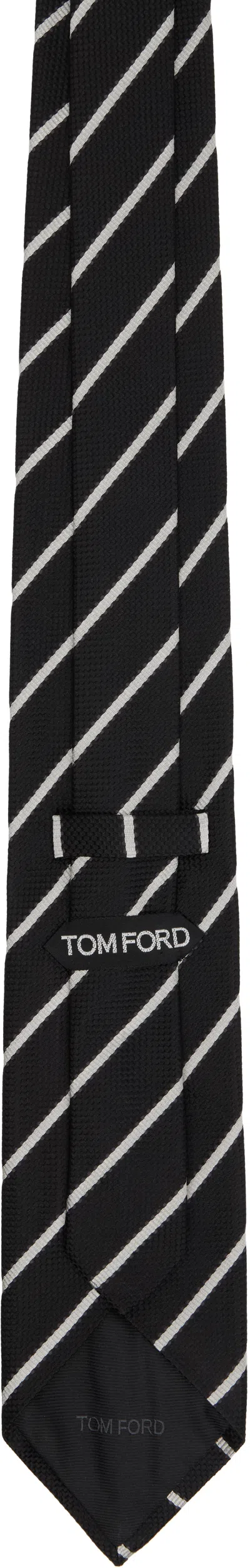 Tom Ford Brown Alternate Weave Regimental Tie