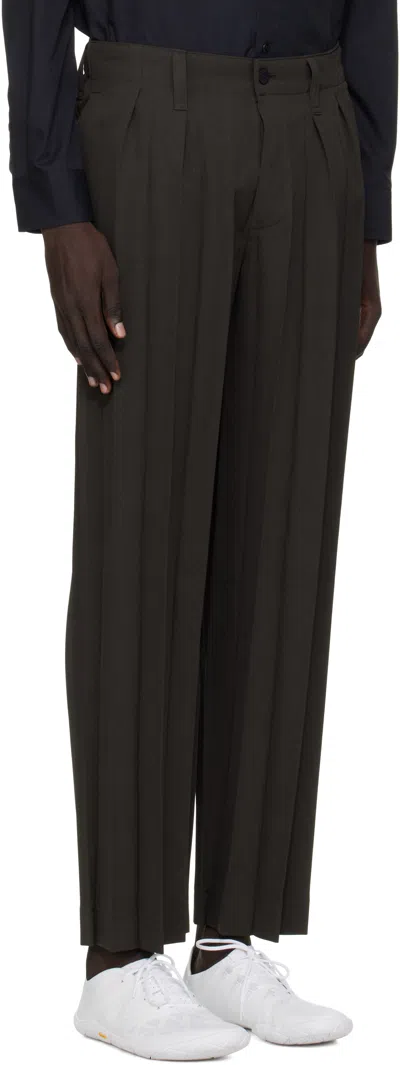 Issey Miyake Brown Edge Ensemble Trousers In Multi