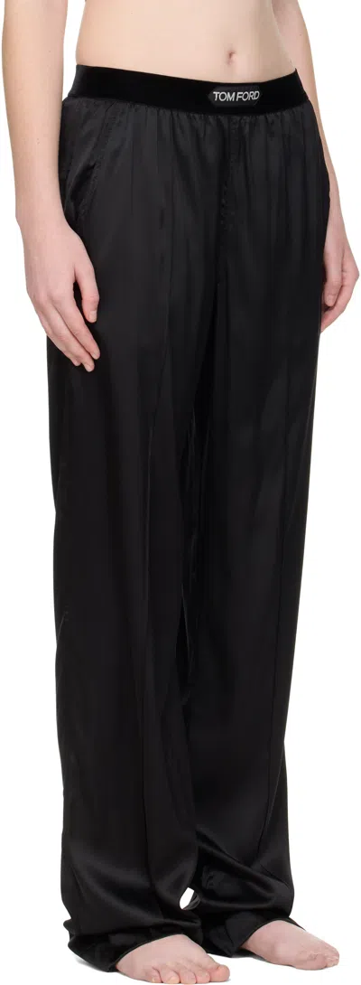 Tom Ford Black Straight Cut Trousers In Black