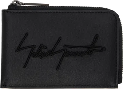 Yohji Yamamoto Black Signature Short Wallet In Black