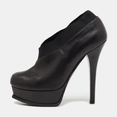 Pre-owned Fendi Sta Platform Ankle Booties Size 40 In Black