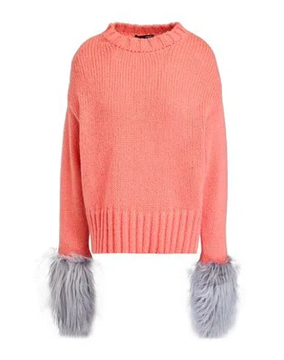 Tessa . Woman Sweater Salmon Pink Size L Mohair Wool, Wool, Polyester In Pink