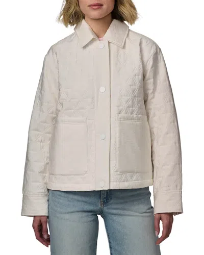 Bernardo Textured Quilted Snap-up Jacket In White