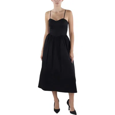 French Connection Florida Midi Dress Women's Black Sweetheart Neck Fts1402 In Black