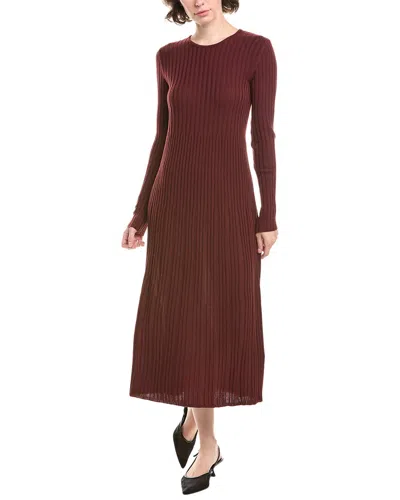 Weekend Max Mara Eletta Knitted Wool-blend Dress In Burgundy