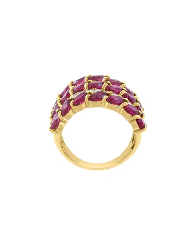 Effy Fine Jewelry Gold Over Silver 6.75 Ct. Tw. Lab-grown Diamond & Lab-grown  Lab Ruby Ring In Multi