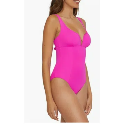 Becca Color Code Erin V Wire Cut Out One Piece Women's Pink Swimsuit Buu141 In Pink