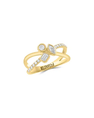 Effy Fine Jewelry Gold Over Silver 0.40 Ct. Tw. Lab-grown Diamond Ring In Multi