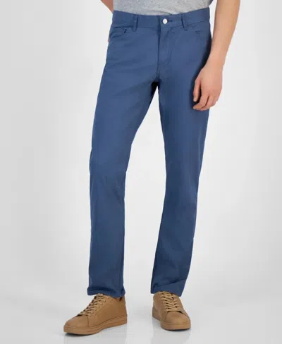 Michael Kors Parker Pants Men X Dark Chambray Slim-fit Straight Leg Ups437 In Blue