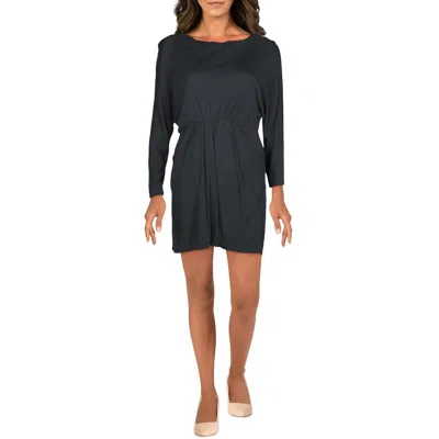 Marie Oliver Womens Crewneck Front Pockets Mini Dress In Black