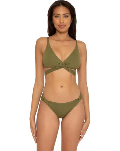Becca By Rebecca Virtue Wrap Bra Womens Green Twist Front Swimwear Jdm1040 In Green