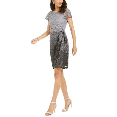 Signature By Robbie Bee Petites Womens Sparkle Lace Cocktail And Party Dress In Multi