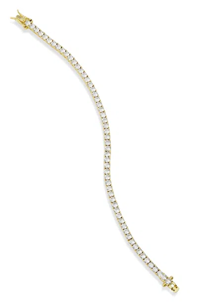Savvy Cie Jewels 14k Gold Plated Cubic Zirconia Tennis Bracelet In Gold