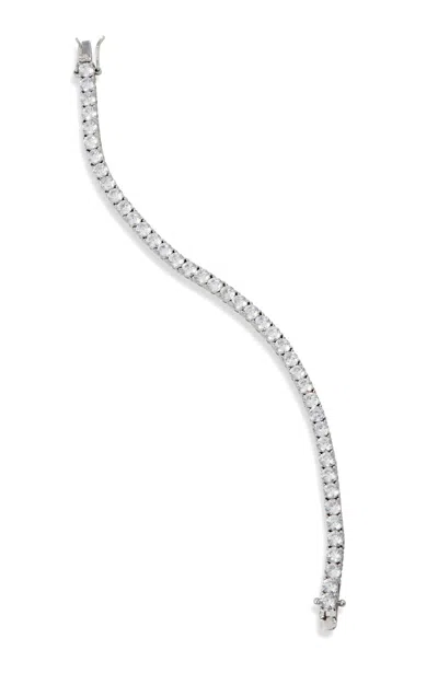 Savvy Cie Jewels 14k Gold Plated Cubic Zirconia Tennis Bracelet In Metallic