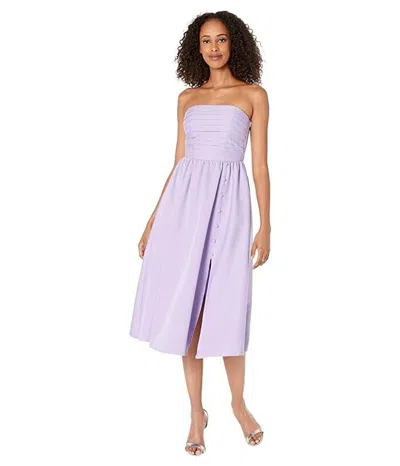 Little Mistress Rosamund Dress Women's Purple Side Slit A-line Preppy Jdm971 In Blue