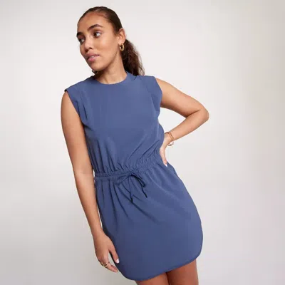 Calia Dress Women Ardosia Slate Stretch Dolphin Hem Elastic Waistband Srt388 In Blue