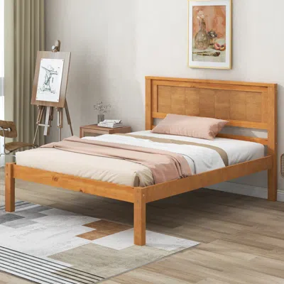 Streamdale Furniture Streamdale Twin Platform Bed Frame With Wood Headboard In Brown