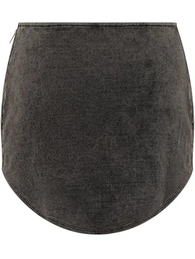 Diesel Black Denim Miniskirt Vintage Effect In Black