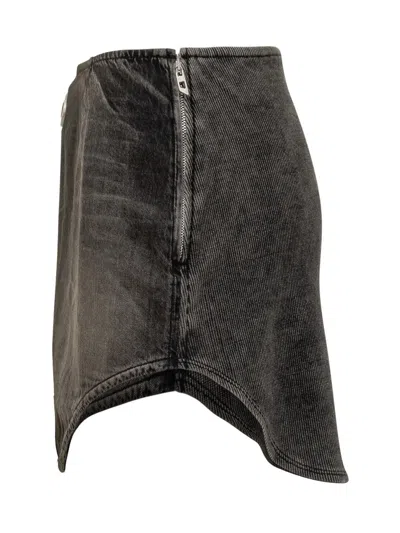 Diesel Black Denim Miniskirt Vintage Effect In Black