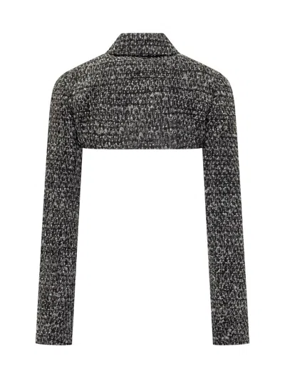 Diesel Cropped Bolero In Tweed In Black