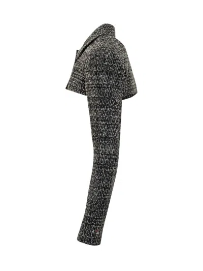 Diesel Cropped Bolero In Tweed In Black