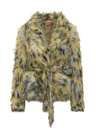 Diesel Multicolor Faux Fur Jacket In Multi