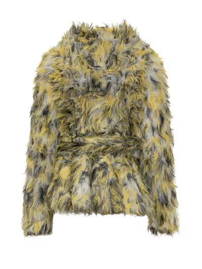 Diesel Multicolor Faux Fur Jacket In Multi