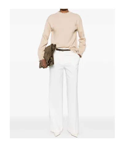 Antonelli Frayed-hem Cashmere Sweater In Neutral