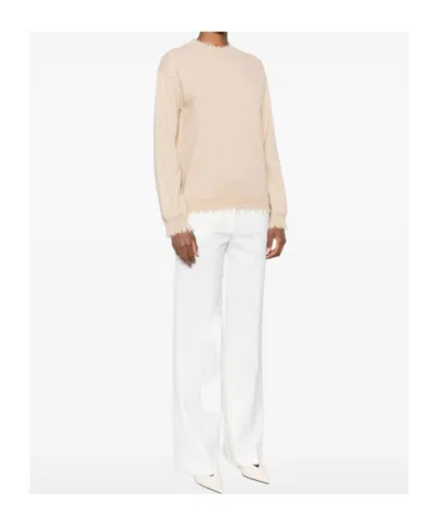 Antonelli Frayed-hem Cashmere Sweater In Neutral
