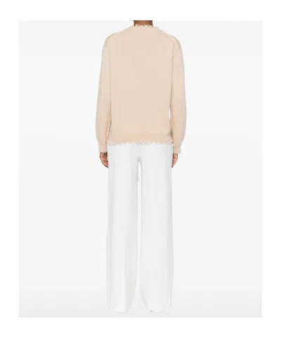 Antonelli Frayed-hem Cashmere Sweater In Neutral