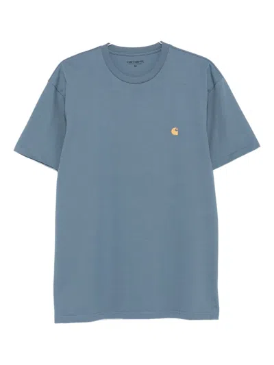 Carhartt Short Sleeve Chase T Shirt Angelite Gold In Blue