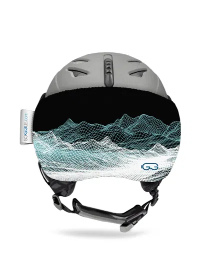 Soggle Digital Mountain-print Helmet Visor Cape In Gray