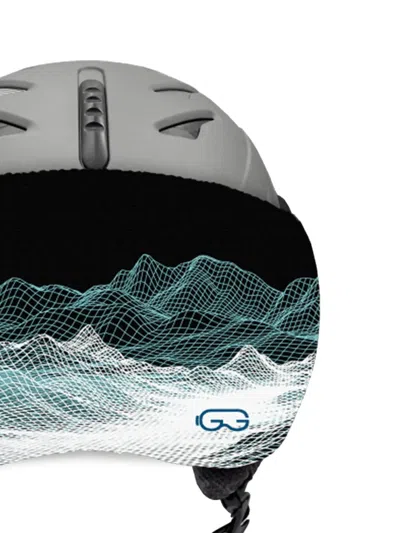 Soggle Digital Mountain-print Helmet Visor Cape In Gray