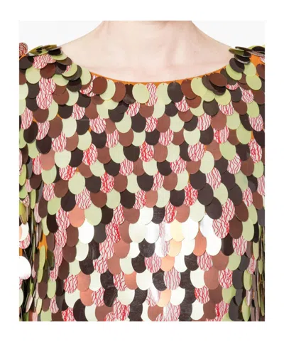 Dries Van Noten Paillette Embellished Long-sleeve Top In Burgundy
