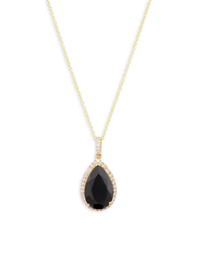 Effy Women's 14k Yellow Gold, Onyx & 0.37 Tcw Diamond Pendant Necklace In Gold