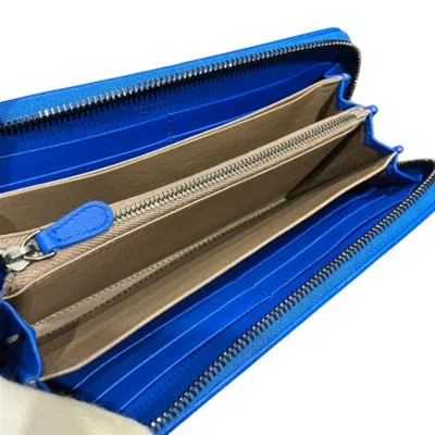 Pre-owned Bottega Veneta Blue Leather Long Wallet (bi-fold) ()