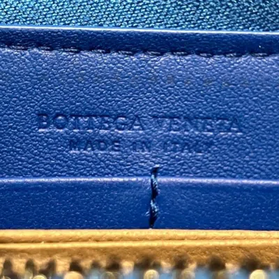 Pre-owned Bottega Veneta Blue Leather Long Wallet (bi-fold) ()