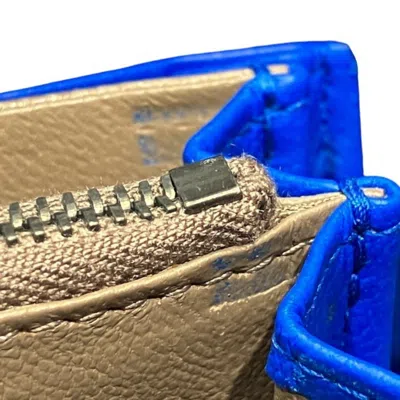 Pre-owned Bottega Veneta Blue Leather Long Wallet (bi-fold) ()