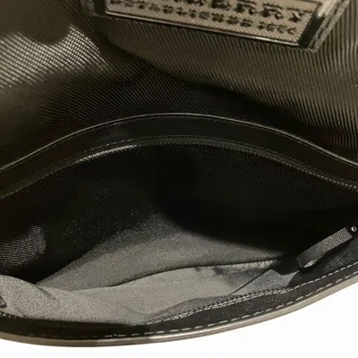 Pre-owned Burberry Black Canvas Leather Shoulder Bag ()