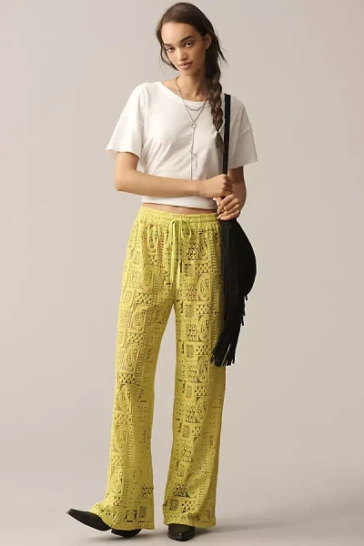 Blithe Lace Pull-on Pants In Yellow