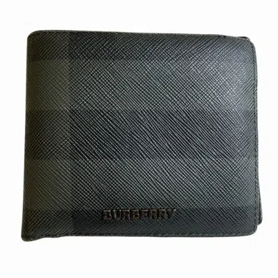 Pre-owned Burberry Charcoal Gray Cotton Elastane Wallet (bi-fold) ()