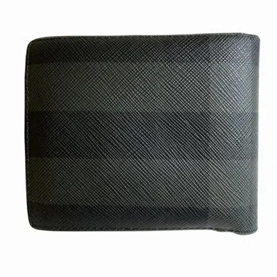 Pre-owned Burberry Charcoal Gray Cotton Elastane Wallet (bi-fold) ()